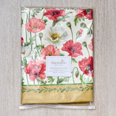 Скатерть "МАКИ" 140х180 ,кремовый, 100% хлопок с пропиткой,твил LEFARD 850-731-23-1