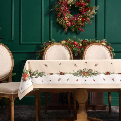 Скатерть " CELEBRATION" 140х180см , бежевый, 100% хлопок с пропиткой, твил, горох LEFARD 850-734-23-10