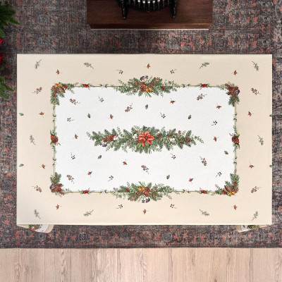 Скатерть " CELEBRATION" 140х180см , бежевый, 100% хлопок с пропиткой, твил, горох LEFARD 850-734-23-13