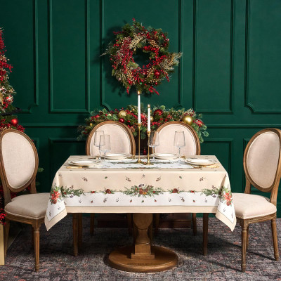 Скатерть " CELEBRATION" 140х180см , бежевый, 100% хлопок с пропиткой, твил, горох LEFARD 850-734-23