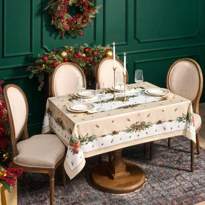 Скатерть " CELEBRATION" 140х180см , бежевый, 100% хлопок с пропиткой, твил, горох LEFARD 850-734-23-4