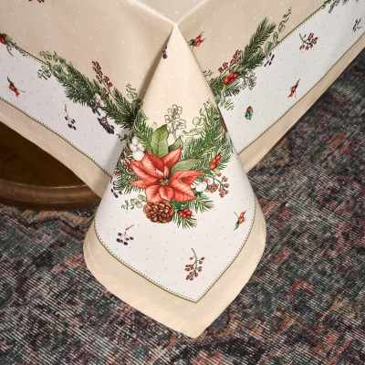 Скатерть " CELEBRATION" 140х180см , бежевый, 100% хлопок с пропиткой, твил, горох LEFARD 850-734-23-8