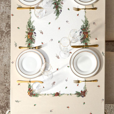 Скатерть "CELEBRATION" 160х220см ,бежевый,100% хлопок с пропиткой,твил LEFARD 850-734-24-9