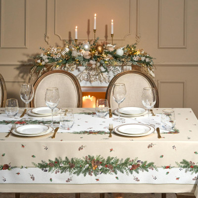 Скатерть "CELEBRATION" 140х300см ,бежевый,100% хлопок с пропиткой,твил LEFARD 850-734-25-4