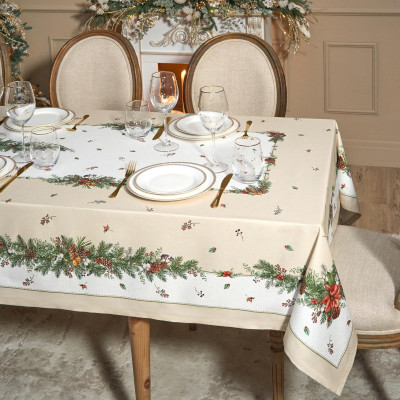 Скатерть "CELEBRATION" 140х300см ,бежевый,100% хлопок с пропиткой,твил LEFARD 850-734-25-5