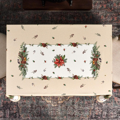 Скатерть " CELEBRATION" 140х110см , бежевый, 100% хлопок с пропиткой, твил, горох LEFARD 850-734-26-11