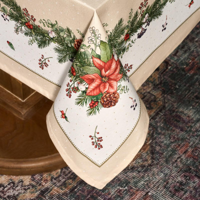 Скатерть " CELEBRATION" 140х110см , бежевый, 100% хлопок с пропиткой, твил, горох LEFARD 850-734-26-12