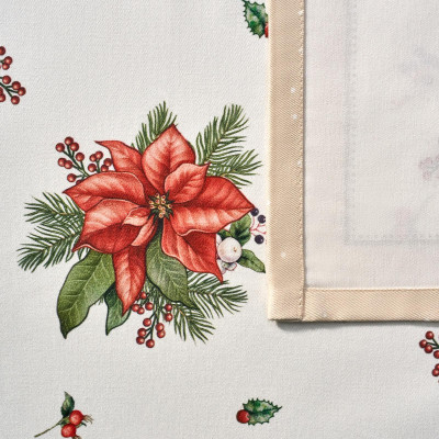 Скатерть " CELEBRATION" 140х110см , бежевый, 100% хлопок с пропиткой, твил, горох LEFARD 850-734-26-2