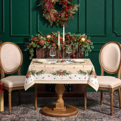 Скатерть " CELEBRATION" 140х110см , бежевый, 100% хлопок с пропиткой, твил, горох LEFARD 850-734-26