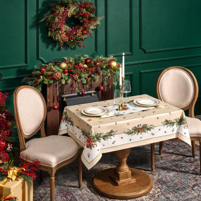 Скатерть " CELEBRATION" 140х110см , бежевый, 100% хлопок с пропиткой, твил, горох LEFARD 850-734-26-4