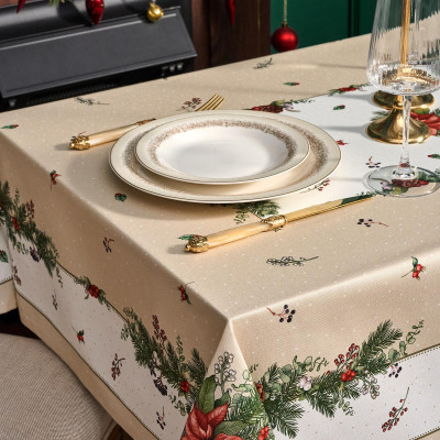 Скатерть " CELEBRATION" 140х110см , бежевый, 100% хлопок с пропиткой, твил, горох LEFARD 850-734-26-7