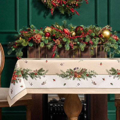 Скатерть " CELEBRATION" 140х110см , бежевый, 100% хлопок с пропиткой, твил, горох LEFARD 850-734-26-8