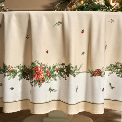 Скатерть круглая " CELEBRATION" 220см , бежевый, 100% хлопок, твил, пропитка LEFARD 850-734-28-4