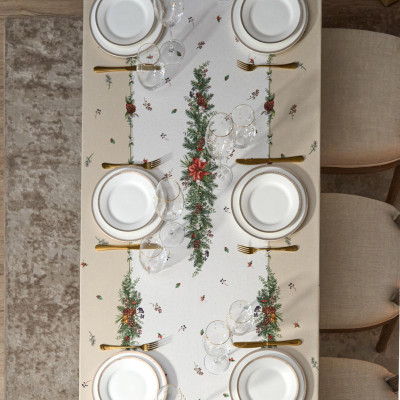 Скатерть "CELEBRATION" 140х400см ,бежевый,100% хлопок с пропиткой,твил LEFARD 850-734-29-10