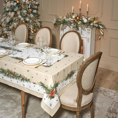 Скатерть "CELEBRATION" 140х400см ,бежевый,100% хлопок с пропиткой,твил LEFARD 850-734-29-6