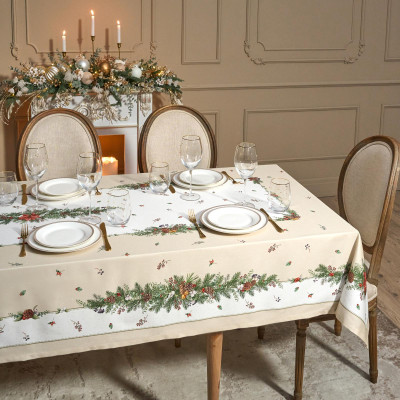 Скатерть "CELEBRATION" 140х400см ,бежевый,100% хлопок с пропиткой,твил LEFARD 850-734-29-7