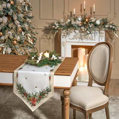 Дорожка на стол "CELEBRATION", 45х145см, бежевый, 100% хлопок,твил LEFARD 850-734-31