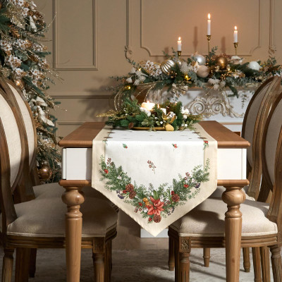 Дорожка на стол "CELEBRATION", 45х215см, бежевый, 100% хлопок,твил LEFARD 850-734-32-3