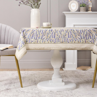 Скатерть "ДУША ПРОВАНСА" 110х140см ,бежевый, 100% хлопок,твил с пропиткой LEFARD 850-735-20-3