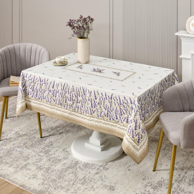 Скатерть "ДУША ПРОВАНСА" 140х180см ,белый, 100% хлопок,твил с пропиткой LEFARD 850-735-23-9