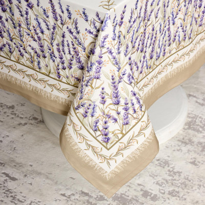 Скатерть "ДУША ПРОВАНСА" 140х180см ,белый, 100% хлопок,твил с пропиткой LEFARD 850-735-23-10