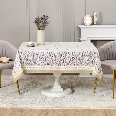 Скатерть "ДУША ПРОВАНСА" 140х180см ,белый, 100% хлопок,твил с пропиткой LEFARD 850-735-23