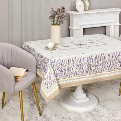 Скатерть "ДУША ПРОВАНСА" 140х180см ,белый, 100% хлопок,твил с пропиткой LEFARD 850-735-23-6