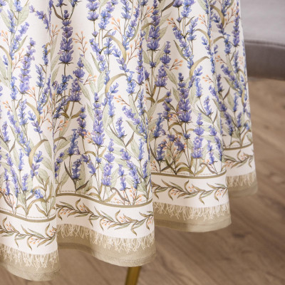 Скатерть круглая "ДУША ПРОВАНСА" 150 см , 100% хлопок, белый, твил, пропитка LEFARD 850-735-27-4