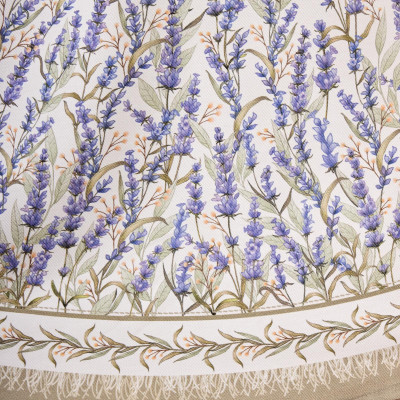 Скатерть круглая "ДУША ПРОВАНСА" 150 см , 100% хлопок, белый, твил, пропитка LEFARD 850-735-27-5