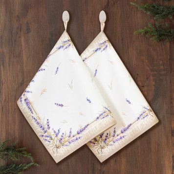 Набор полотенец из 2-х шт " ДУША ПРОВАНСА" , 40х60см, 100% хлопок, твил, белый LEFARD 850-735-65-11