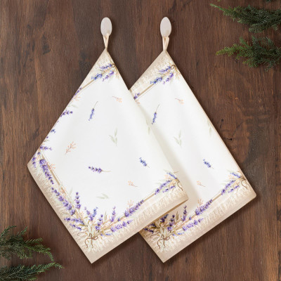 Набор полотенец из 2-х шт " ДУША ПРОВАНСА" , 40х60см, 100% хлопок, твил, белый LEFARD 850-735-65-11