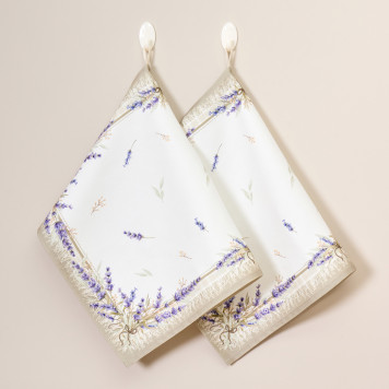Набор полотенец из 2-х шт " ДУША ПРОВАНСА" , 40х60см, 100% хлопок, твил, белый LEFARD 850-735-65