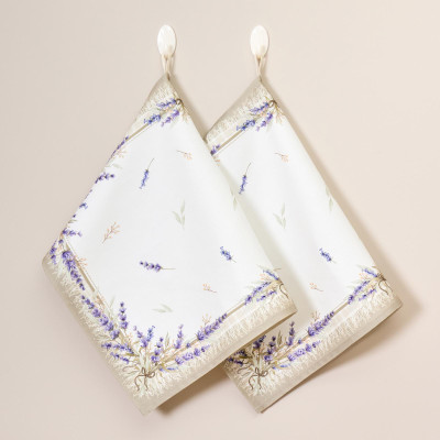 Набор полотенец из 2-х шт " ДУША ПРОВАНСА" , 40х60см, 100% хлопок, твил, белый LEFARD 850-735-65