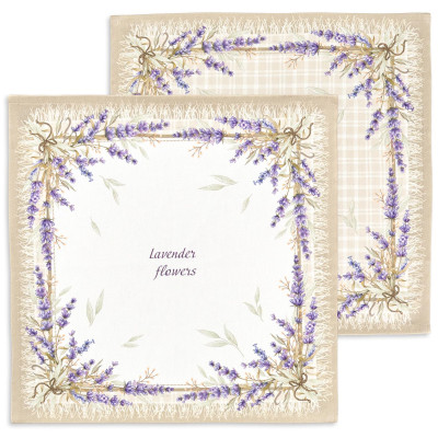 Набор салфеток из 2-х шт " ДУША ПРОВАНСА" , 40х40см, 100% хлопок, бежевый, твил, LEFARD 850-735-8