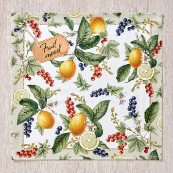 Набор салфеток из 2-х шт " FRUIT BASKET" , 40х40см, 100% хлопок, бежевый, твил, LEFARD 850-741-8-3