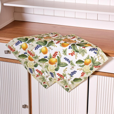 Набор салфеток из 2-х шт " FRUIT BASKET" , 40х40см, 100% хлопок, бежевый, твил, LEFARD 850-741-8-5