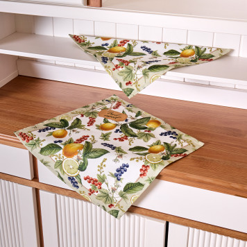 Набор салфеток из 2-х шт " FRUIT BASKET" , 40х40см, 100% хлопок, бежевый, твил, LEFARD 850-741-8-6
