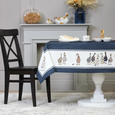 Скатерть "FAMILY FARM" 140х180см ,синий, 100% хлопок,твил с пропиткой LEFARD 850-742-2-5