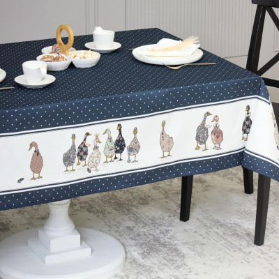 Скатерть "FAMILY FARM" 110х140см ,синий, 100% хлопок,твил пропитка LEFARD 850-742-20-12