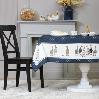 Скатерть "FAMILY FARM" 110х140см ,синий, 100% хлопок,твил пропитка LEFARD 850-742-20-6