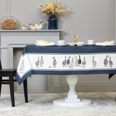 Скатерть "FAMILY FARM" 110х140см ,синий, 100% хлопок,твил пропитка LEFARD 850-742-20-7