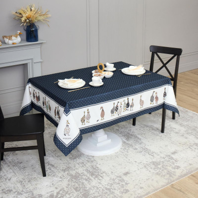 Скатерть "FAMILY FARM" 110х140см ,синий, 100% хлопок,твил пропитка LEFARD 850-742-20-8