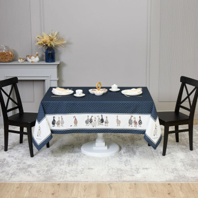 Скатерть "FAMILY FARM" 160х220см ,синий, 100% хлопок,твил пропитка LEFARD 850-742-21