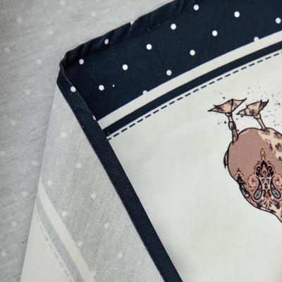 Скатерть круглая "FAMILY FARM" 190см ,синий, 100% хлопок, твил, с пропиткой LEFARD 850-742-22-2