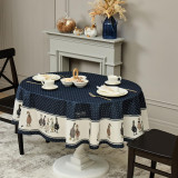 Скатерть овальная "FAMILY FARM" 160х190см ,синий, 100% хлопок, твил, с пропиткой LEFARD 850-742-25