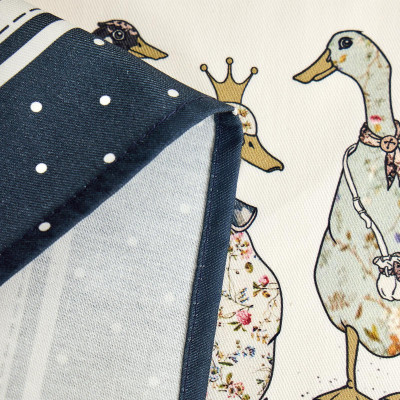 Скатерть овальная "FAMILY FARM" 160х220 см ,синий, 100% хлопок, твил, с пропиткой LEFARD 850-742-26-1