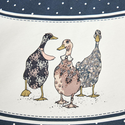 Скатерть овальная "FAMILY FARM" 160х220 см ,синий, 100% хлопок, твил, с пропиткой LEFARD 850-742-26-3