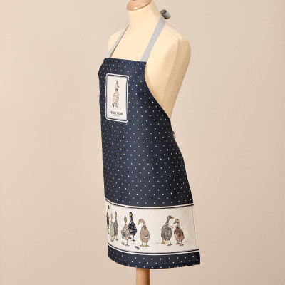 Фартук " FAMILY FARM" , 100% хлопок, синий, кайма, твил, пропитка LEFARD 850-742-72-4