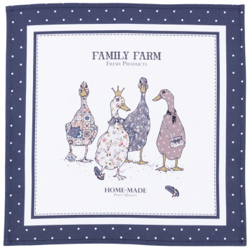 Набор салфеток из 2-х шт "FAMILY FARM",40х40см, 100% хлопок ,синий,твил, LEFARD 850-742-8-2