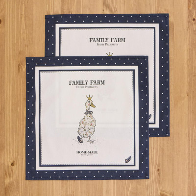 Набор салфеток из 2-х шт "FAMILY FARM" ,40х40см,синий,100% хлопок,твил LEFARD 850-742-83